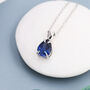Sterling Silver Royal Sapphire Blue Pear Cut Cz Necklace, thumbnail 7 of 12