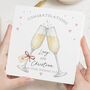 Champagne Glasses Wedding Card For Couple, thumbnail 1 of 7