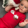Personalised First Christmas Pudding Baby Grow, thumbnail 2 of 3