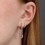 Safety Pin Charm Hoop Earrings, thumbnail 3 of 6