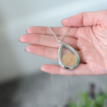 70th/80th Birthday Farthing Locket Necklace, 3 of 12