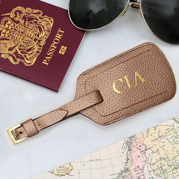 Luxury Italian Leather Personalised Luggage Tag, 5 of 8