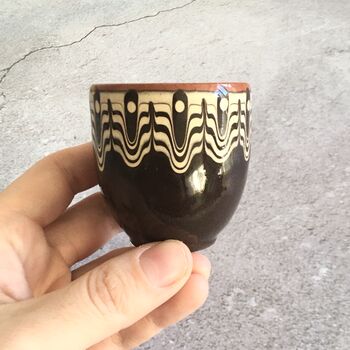 Pair Of Ceramic Tequila Shot Glasses In Coffee Colour, 2 of 4