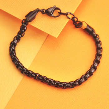 Customisable Unisex Black Box Link Bracelet, 3 of 10