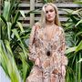 'Danica' Cream, Terracotta And Gold Floral Print Maxi Dress, thumbnail 4 of 12