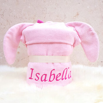 Personalised Bunny Children's Hooded Towel, 4 of 7