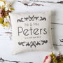 'Mr And Mrs' Vintage Cushion, thumbnail 1 of 5