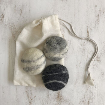 Fair Trade Wool Felted Soap Marble Pebble 3pc Gift Set, 6 of 12