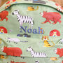 Personalised Jungle Animals Children's School Back Pack, thumbnail 2 of 3