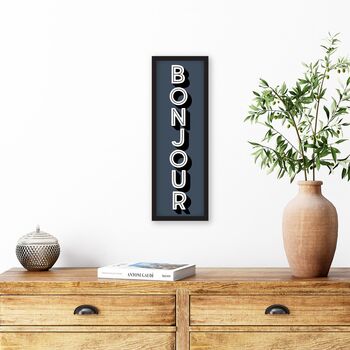 Bonjour Printed Hallway Sign, 3 of 9