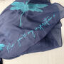 Personalised Message Navy Dragon Fly Scarf, thumbnail 1 of 6