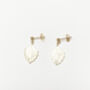 Gold Filled Mother Of Pearl Fan Earrings, thumbnail 2 of 5