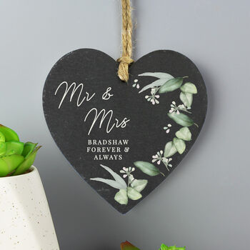Personalised Mr And Mrs Botanical Wedding Slate, 4 of 4