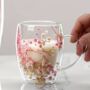 Dried Flower Double Walled Glass Mug, thumbnail 3 of 4