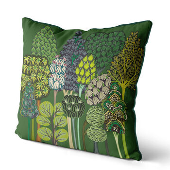 Serene Forest Greens, Mid Century Retro Style Cushion, 3 of 8