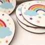 Round Rainbow Coaster Or Set Of Six Rainbow Coasters, thumbnail 7 of 10