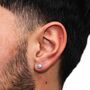 Silver Mens Compass Stud Earring, thumbnail 4 of 11