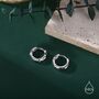 Sterling Silver Foil Textured Thick Hoop Earrings, thumbnail 6 of 10