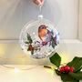 Christmas Robin Sequin Filled Bauble, thumbnail 2 of 4