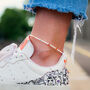 White Colourful Beaded Anklet, thumbnail 1 of 7