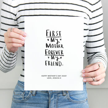 'First My Mother Forever My Friend' Personalised Print, 3 of 6