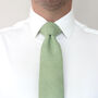 Wedding Handmade 100% Brushed Cotton Tie In Sage Green | Groomsmen Ties, thumbnail 5 of 9