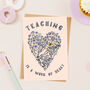 Floral Heart Teaching Card, thumbnail 1 of 2