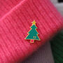 Christmas Tree Enamel Pin, thumbnail 3 of 12