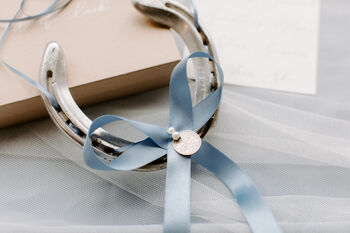 Personalised Silver Sixpence Lucky Wedding Horseshoe Gift, 2 of 4