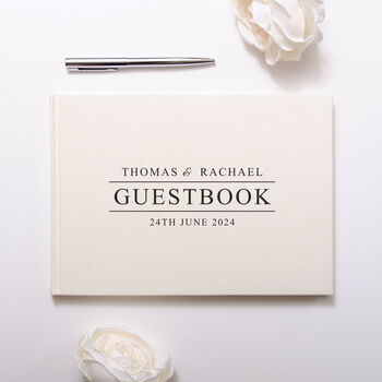 Personalised Wedding Guest Book Linen, 2 of 8