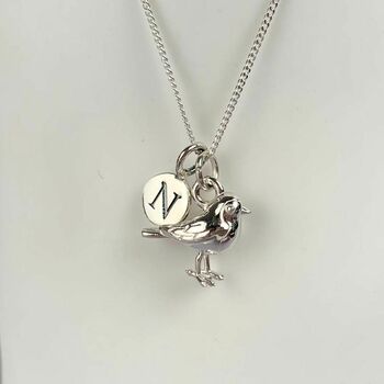 Personalised Sterling Silver Robin Necklace, 2 of 7