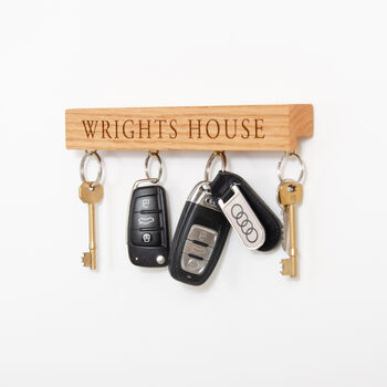 Personalised Oak Key Ring Holder, 11 of 12