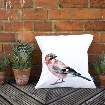 Inky Jay Large Luxury Cushion And Pad, 3 of 4