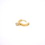 Gold Plated Clear Cubic Zirconia Heart Hoop Earrings, thumbnail 3 of 6