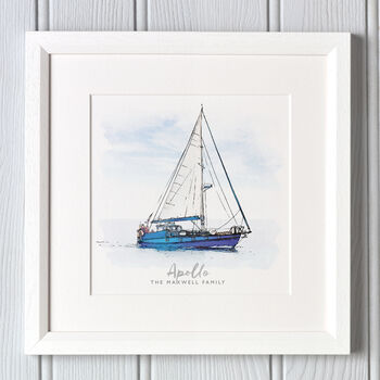 Personalised Watercolour Boat Sketch, 2 of 9