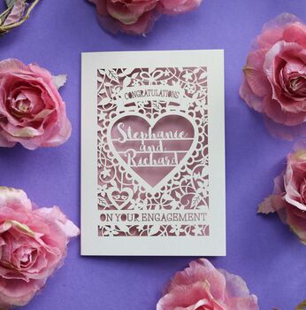 On Your Engagement Personalised Paper Cut Card, 6 of 12