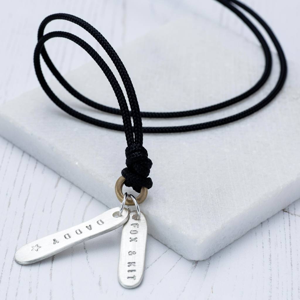 Men's Personalised Name Tag Necklace By Chambers & Beau