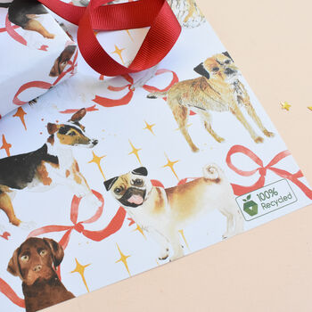 Dog Breed Eco Friendly Christmas Wrapping Paper Pack, 5 of 7