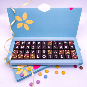 Personalised 10th Anniversary Chocolates Chocolate Gift, 4 of 6
