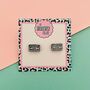 Cassette Glitter Stud Earrings, thumbnail 5 of 5