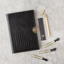 Undated Black Croc Leather Planner Diary Caché, thumbnail 1 of 5