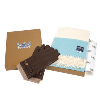Luxury Cashmere Football Sets In Sky Blue And White, 3 of 6