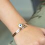 Evil Eye 18ct Plated Gold Multilayer Turkish Bangle, thumbnail 1 of 5