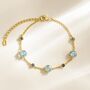 Blue Sapphire And Blue Topaz Bracelet In Sterling Silver And Gold Vermeil, thumbnail 6 of 11