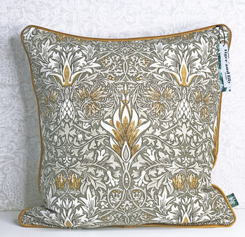 Pewter/Gold Snakeshead William Morris 18' Cushion Cover, 2 of 11