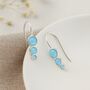Sterling Silver Blue Opal Trio Drop Earrings – October Birthstone, thumbnail 1 of 6