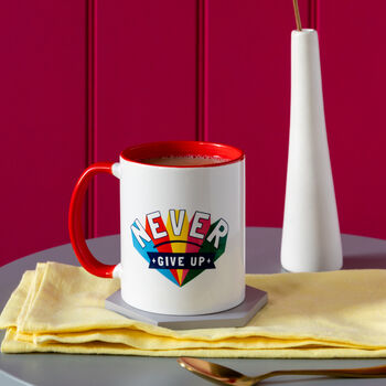 Never Give Up Mindset Colourful Coffee And Tea Mug, 4 of 7