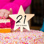 '21 Again' Milestone Birthday Gold Star Cake Topper, thumbnail 1 of 12