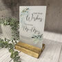 Botanical Personalised Leave Your Wishes Acrylic Sign Opaque A5 Wedding Guest Book Sign, thumbnail 5 of 6