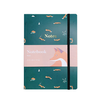 A5 Green Foxes Notebook, 2 of 3